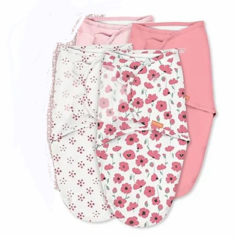 SwaddleMe Original cotton Swaddle size small/medium 0-3 months in pretty poppy